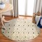 Homeroots 4 ft. Round Cream & Blue Stripe Diamond Area Rug 396176 - alternate 6